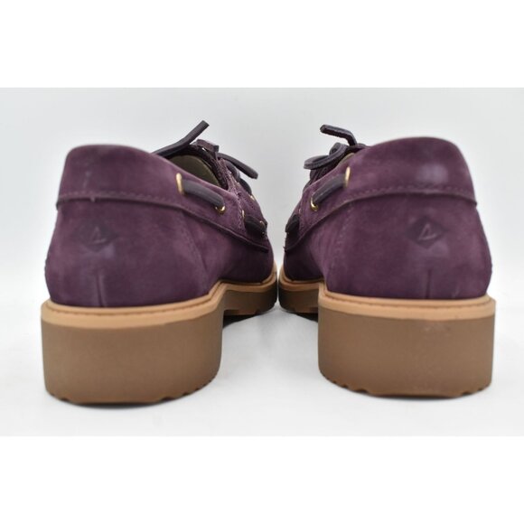 Sperry Womens Size 10 Wells Purple Leather Nubuck Slip On Boat Shoes - Picture 6 of 13